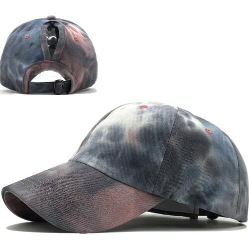 Fashion Graffiti Cotton Tie-dye Ponytail Baseball Cap for Women Snapback Hat Bone Caps Gorras Casual Casquette Men Fishing Hats
