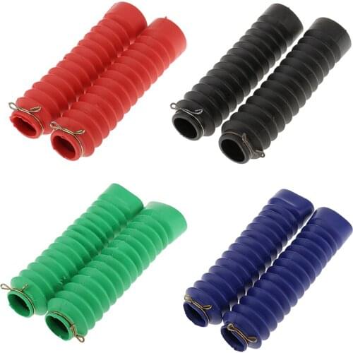 1 Pair Motorcycle Front Fork Soft Rubber Boots Dust Cover 210x45x30mm - Blue