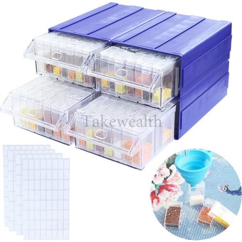 Diamond Painting Tool Drawer Storage Box Stickers Funnel Kits for Diamond Painting Embroidery Accessories Bead Case