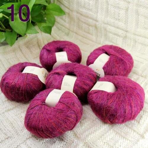 NEW Luxurious Soft 6balls*50g Crocheting & Knitting MOHAIR wool hand Yarn Knitting 10 Rainbow Purple