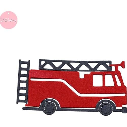 Fire Truck Slimline Card Dies Embossing Folder Photo Album Paper Craft Metal Cutting Dies Scrapbooking DIY Clear Stamps