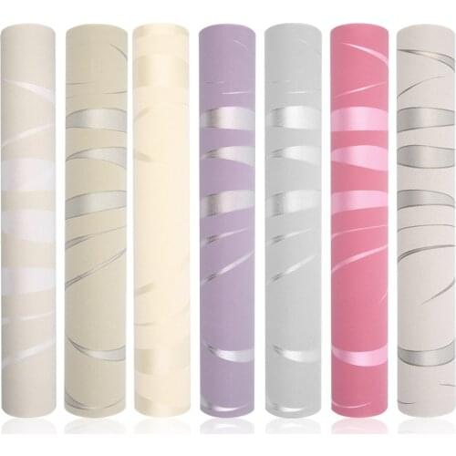10M Home Improvement High-End Luxury 3D Wave Flocking Wallpaper Rolls For Living Room Wall Covering Decor 7 Colors Wholesale