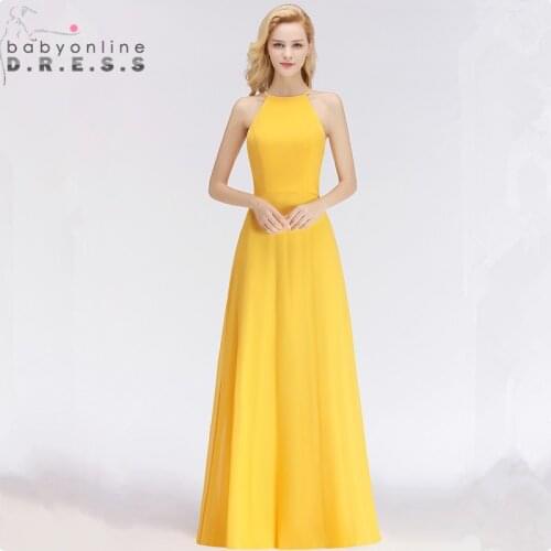 Customized Sleeveless Keyhole Evening Dress Sexy Halter Simple Solid A Line Evening Gown 34 Colors Robe de Soiree Longue