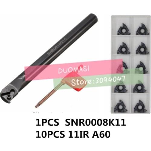 SNR0008K11 CNC Internal thread Turning tool 1pcs + 11 IR A60 10pcs 11pcs/set CNC Internal thread Carbide insert