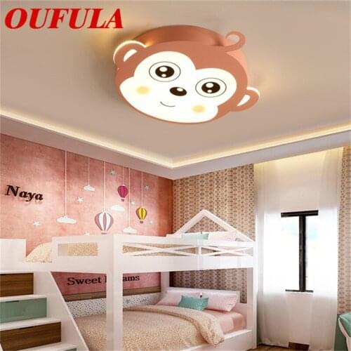 OUFULA Childrens Ceiling Lamp Monkey Modern Fashion Suitable For Childrens Room Bedroom Kindergarten