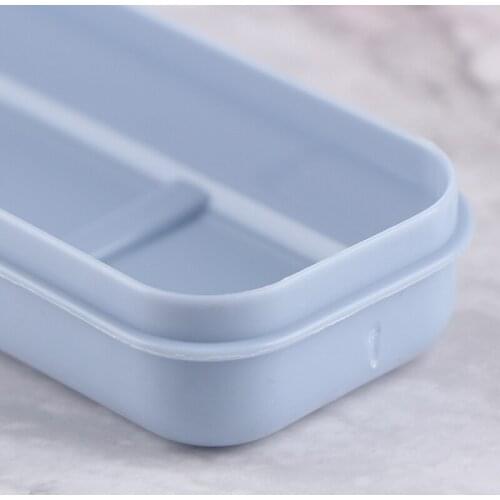 Outdoor Reusable Practical Transparent Cover Wheat Straw Slot Design Cutlery School Tableware Box Travel Tool