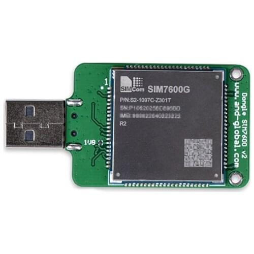 SIMCOM SIM7600G USB dongle LTE CAT1 HSPA+ GSM/GPRS/EDGE module LTE-FDD B1/B2/B3/B4/B5/B7/B8/B12/B13/B18/B19/B20/B25/B26/B28/B66