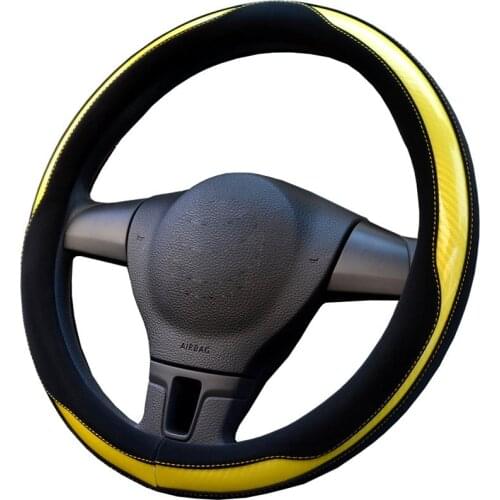 General 38cm Universal Auto Car Leather Steering Wheel Cover Interior Accessories Car Covers Skidproof Holder Protector