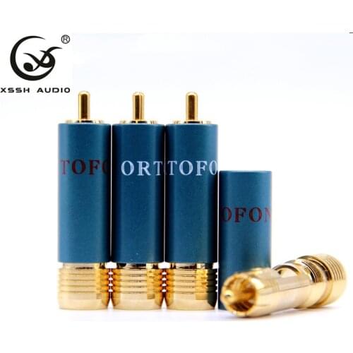 XSSH 8pcs Hi-end HIFI Brass Copper gold plated RCA connector Jack PlugDIY audio aux cable Signal wire