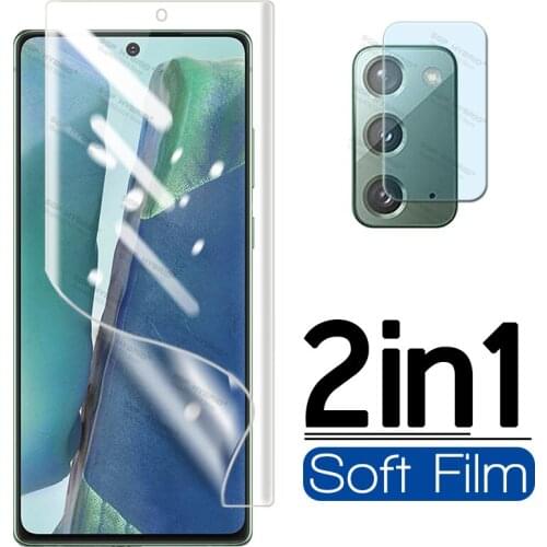 2in1 Soft Film and Camera Protection Film For Samsung Galaxy Note 20 10 Note20 Note10 S20 Ultra S10 S9 S8 Plus Screen Protector