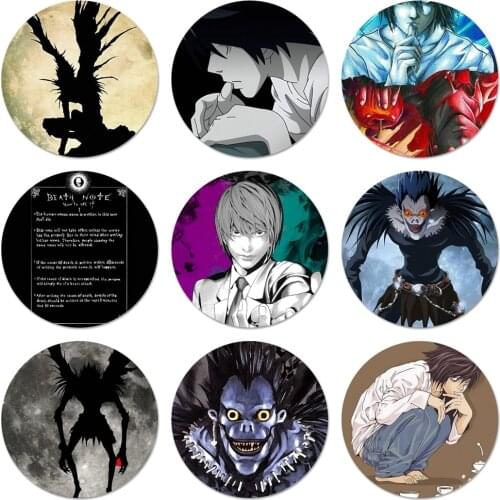 58mm Anime Death Note Icons Pins Badge Decoration Brooches Metal Badges For Clothes Backpack Decoration