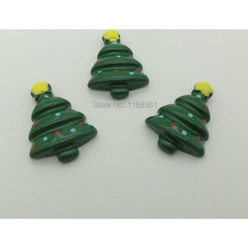 1pcs/lot resin flat back black lovely Christmas tree 24mm Scrapbook Embellishment DIY Phone Decoration C112-3