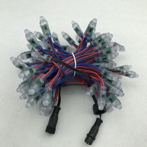 100pcs/set DC12V addressable 12mm WS2811 led smart pixel node,RGB full color;RGB colorful 18AWG wire,IP68;with 13.5mm pigtail