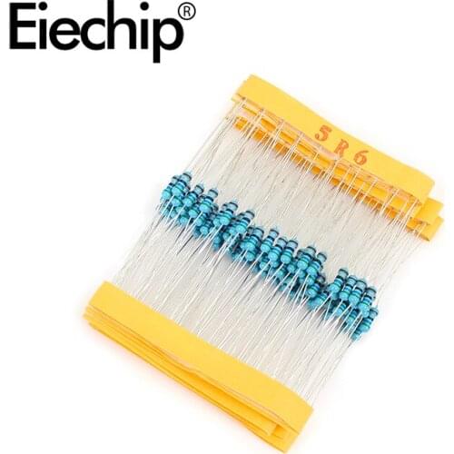 100pcs/lot 1/4W 1% Metal film resistor 5.6R 0.25W resistance 5.6 ohm Throught Hole