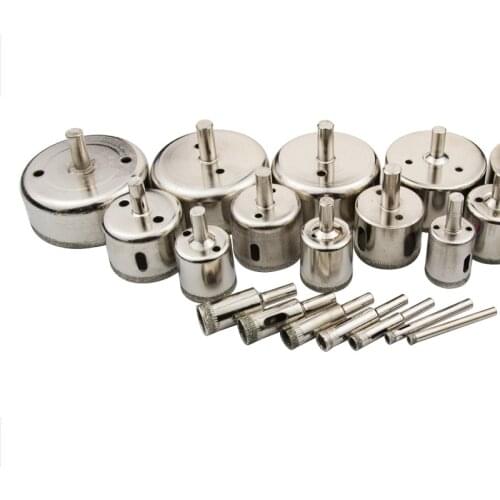 15pcs/set 6-50mm Diamond Coated Drill Bit Set Tools For Tile Marble Glass Ceramic Hole Saw Drilling Bits Hot Sale
