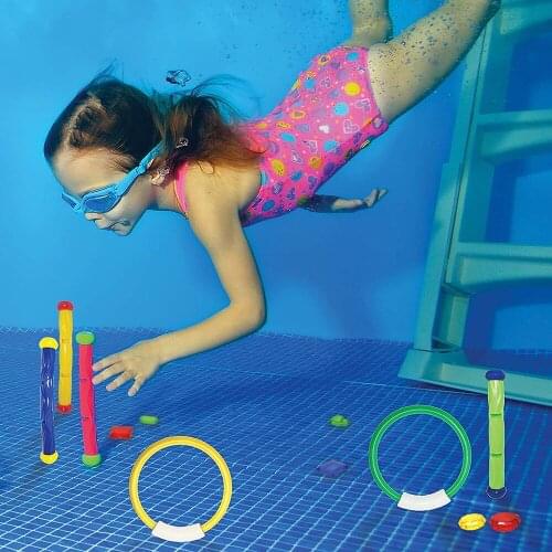 Diving Torpedo Rocket Throwing Toys Pool Diving Game Summer Torpedo Robber Child Underwater Diving Stick Play Water Toy 19 Pcs