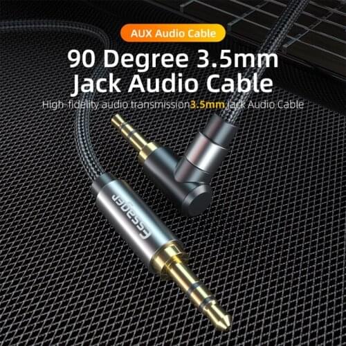 Essager 3.5mm Audio Cable Aux Hi-Fi Cable Male To Male Stereo Single Elbow Audio Cable Suitable For Car PC Phone Auxiliary Line