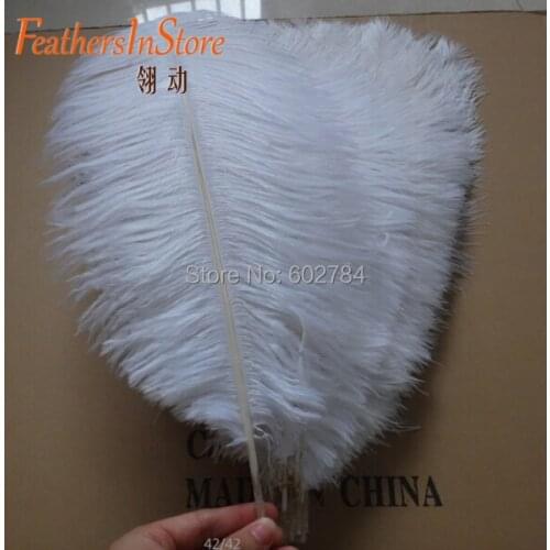EMS Free Shipping 50pcs/lot 16-18 inches 40-45cm white ostrich feather ostrich plumes ostrich plumage
