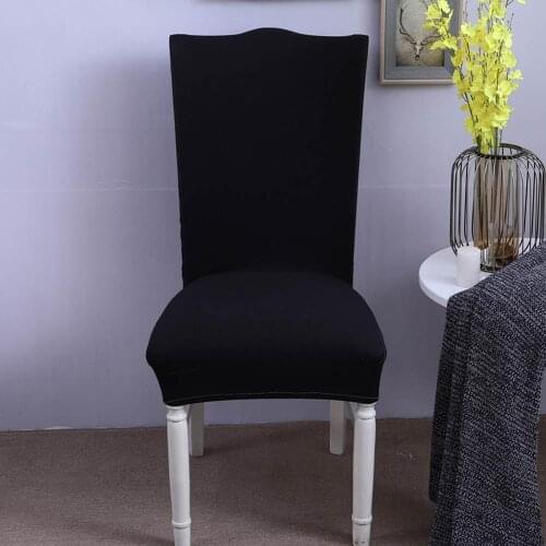 Fashion Black Solid Chair Cover Slipcover Sofa Spandex/Polyester Fabric Stretch Elastic Hotel Wedding Chair Banquet