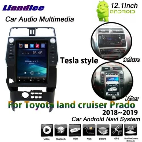 For Toyota land cruiser Prado 2018-2019 Stereo Car Radio Android GPS Navigation Multimedia System Audio Video Tesla HD Screen