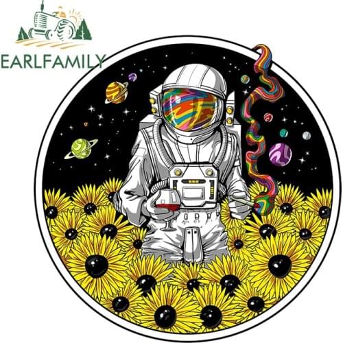 EARLFAMILY 13cm x 5.2cm for Space Garden Funny Vinyl Car Stickers Skateboard Truck SUV Window Bumper Decoration Car Styling