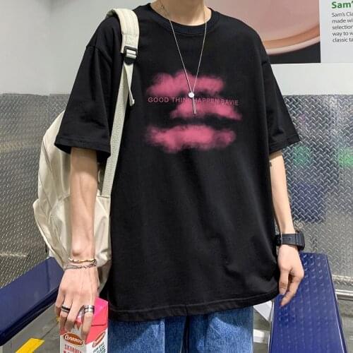 Mens Short Sleeve Printed T-shirt Woman Casual Oversize Tops Korean Street Wear Male Harajuku Fashion T-shirts Hip Hop
