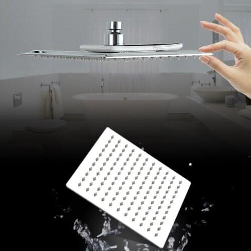 Chrome Super thin Square 8" Shower Head 304 stainless steel Rainfall shower head bathroom faucet accessories