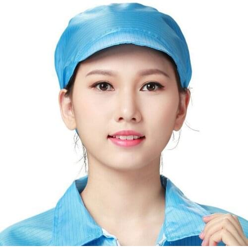 Waterproof Male Female Workers Cap Anti-Static Dust Shop Work Protection Clean Room Clean And White Hats Caps Women 414#2