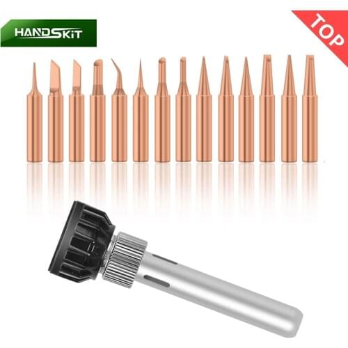 15 Pcs Soldering Iron Tips Pure Copper Solder Iron Tip 900M Tip for Soldering Rework Station for 936, 937, 938, 969, 858