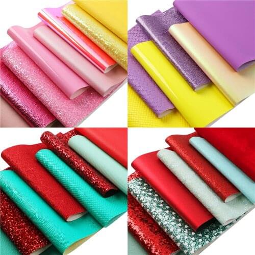 6-8pcs 20*33cm Princess Dress Series Synthetic Leather Fabric Set Faux Synthetic Leather Sheets for Bows simili cuir,1Yc18009