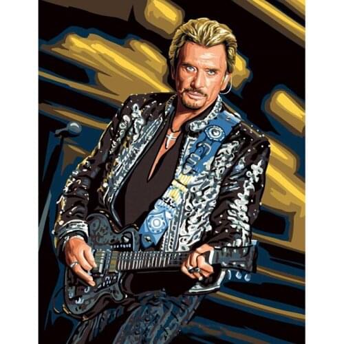 Square/round 5Ddiamond painting johnny hallyday Play the guitar cross Rhinestones embroidery plastic craftsFull diamond painting