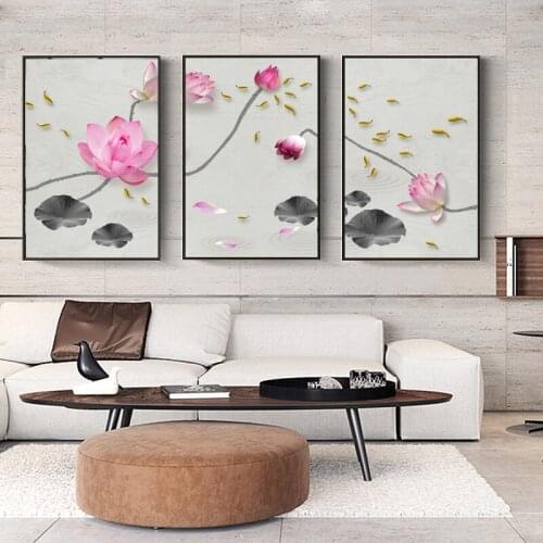 Lotus Canvas Printing Plant Wall Art Canvas Bedroom Wall Painting Poster Printing Painting Living Room Modern Home Decoration