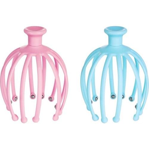 Head Scalp Massager Comb Neck Massage Roller Octopus Claws Magnetic Ball Relax SPA Hair Care for Hair Growth Stress Relief Rest