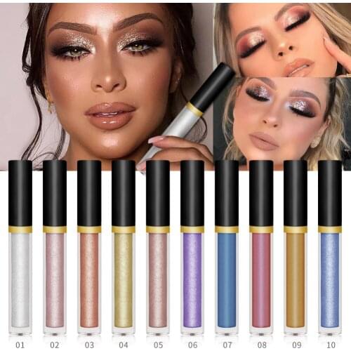 Shimmer Glitter Shiny Liquid Eyeshadow for Eyes Liquid Pigments Pencil Stick Long Lasting Waterproof Eye Shadow Makeup