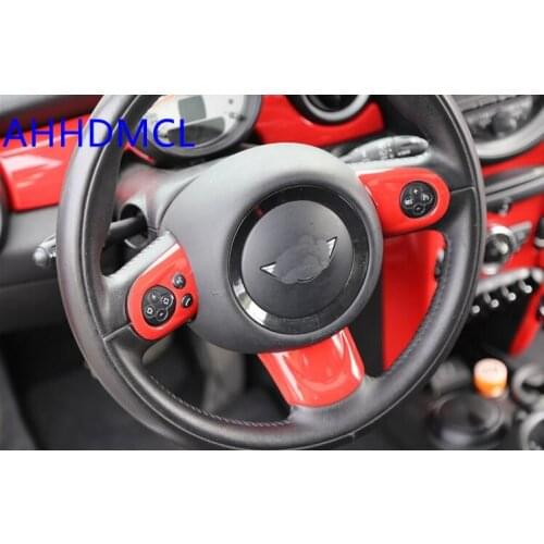 Car Interior Mouldings Modification Decorative Trim Frame Interior Sequins Red Color For Mini R55 R56 R58 2007 2008 2009 - 2013