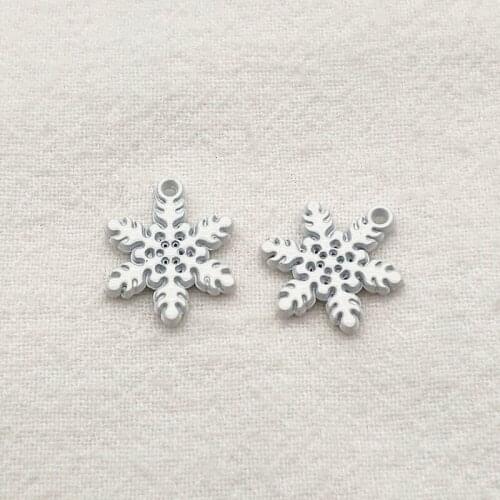 New Arrival! 17x14mm 100pcs Christmas Winter Snowflakes Charm For Necklace Earring DIY Parts Jewelry Findings & Components