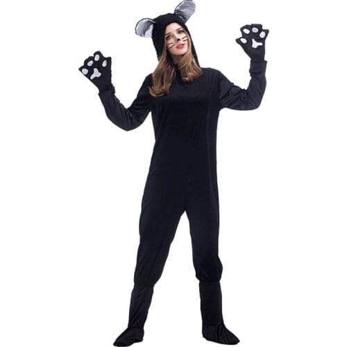 New Black Cat One-piece Suit Animal Play Bear Cospaly Suit Couple Suit Neutral Cat Suit for Men and Women