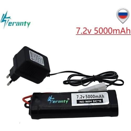 Upgrade 5000mAh / 3500mah 7.2V Ni-MH Battery Pack with Tamiya Plug 7.2v Charger SC*6 Cells NiMH Battery for RC Control Car Toys