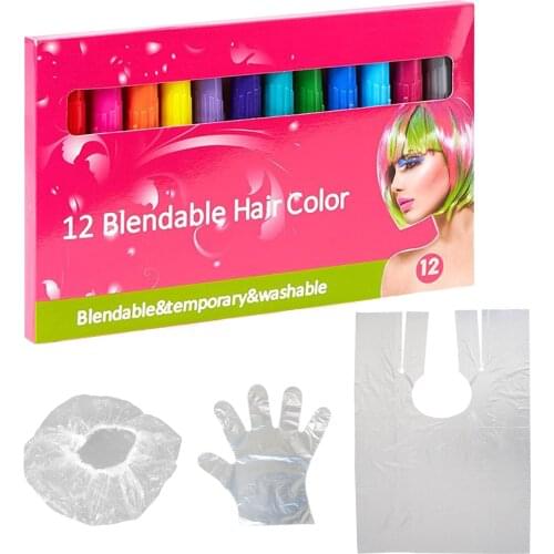 Disposable Easy Washable Colourful Fashion Hair Chalk Dye Stick Salon Pens for Party Face Paints Makeup