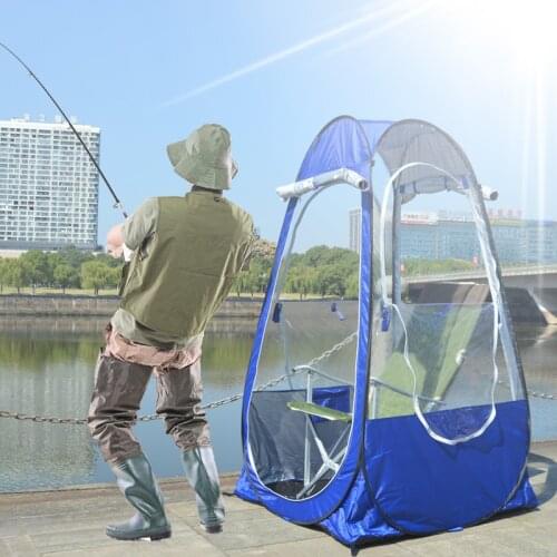 Single person fishing Portable outdoor pop up tent with UV function 100*100*170CM ice fishing tent with 2doors 2windows