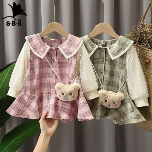 Girls' Dresses Spring and Autumn 2021 Childrens Princess Dress Female Baby Long Sleeves Fashion Dress with Free Toys Pendant