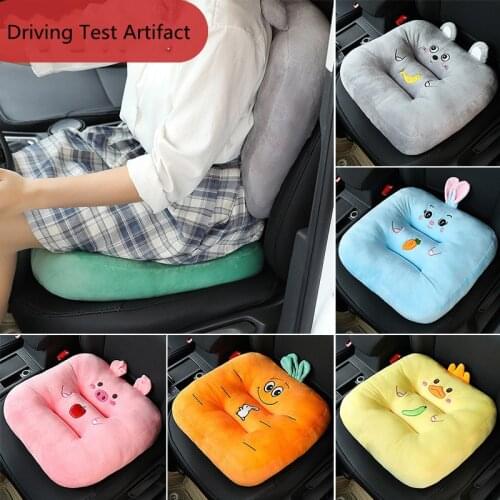 Cartoon Ice Silk Plush Cushion Office Thickened Chair Cushion Driving Test Artifact Waist Support Car Heighten Seat Cushion