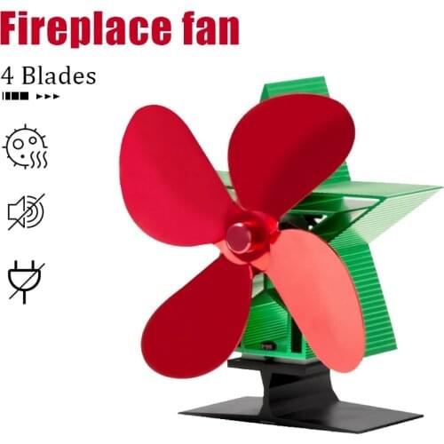 Christmas Type 4 Blades Heat Powered Stove Fan Log Wood Burner Ecofan Quiet Home Fireplace Fan Efficient Heat Distribution