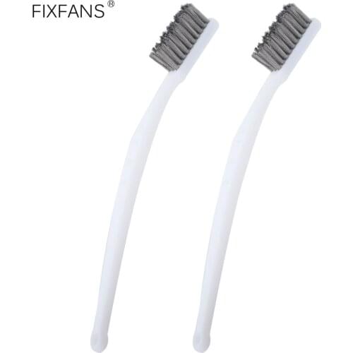FIXFANS 2Pcs Stainless Steel Wire Brush for Cleaning Welding Slag Rust, Small Steel Wire Bristle Brush Rust Remover Cleaner