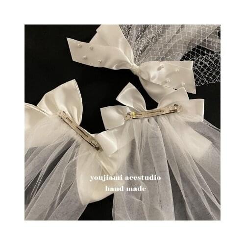Wedding Accessories Short And Simple Wedding Veil Bow Knot Veil Hairpin Girl Mori Bride Hair Accessories Net Red Photo Jewelry