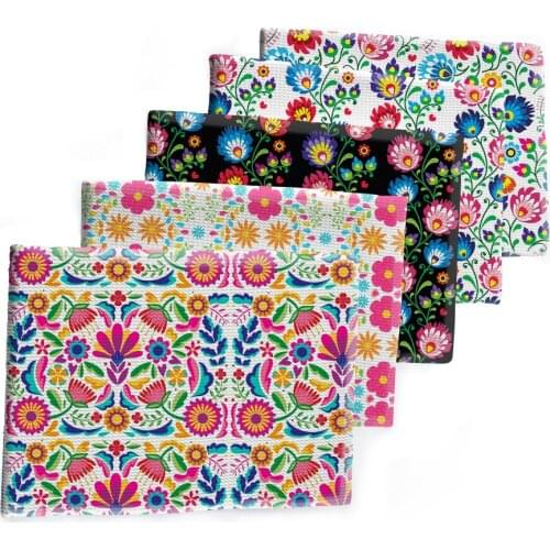 Mexico Style Flowers Pattern Printed Bullet Textured Liverpool Patchwork Tissue Kids home textile 50*145cm