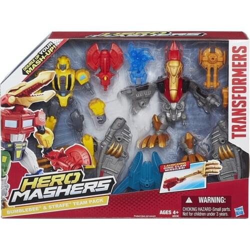 Transformers Hero Mashers Series Bumblebees Strafe Robot Toys Set 6 Inch Assembled Robot Model Action Figure Toys Kids Gift