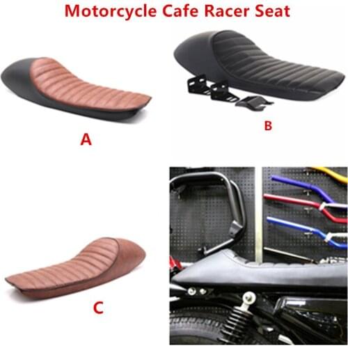 Universal Vintage Cafe Racer Seat Retro Saddle Motorcycle For BMW Honda Kawasaki Suzuki GS GT380 TU250 Yamaha XJ XT350 XT600