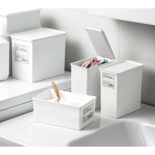 Japanese Small Storage Box Packing Washing Powder Box Desktop Mini Garbage Organizer Plastic Container Office Sundries Box