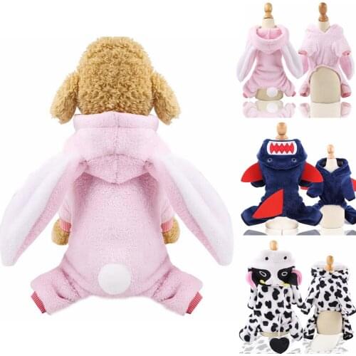 Winter Warm Dog Coat Jacket For Dogs Chihuahua Soft Fleece Pet Dog Clothes French Bulldog Dog Hoodie Clothing For Dogs Jumpsuits